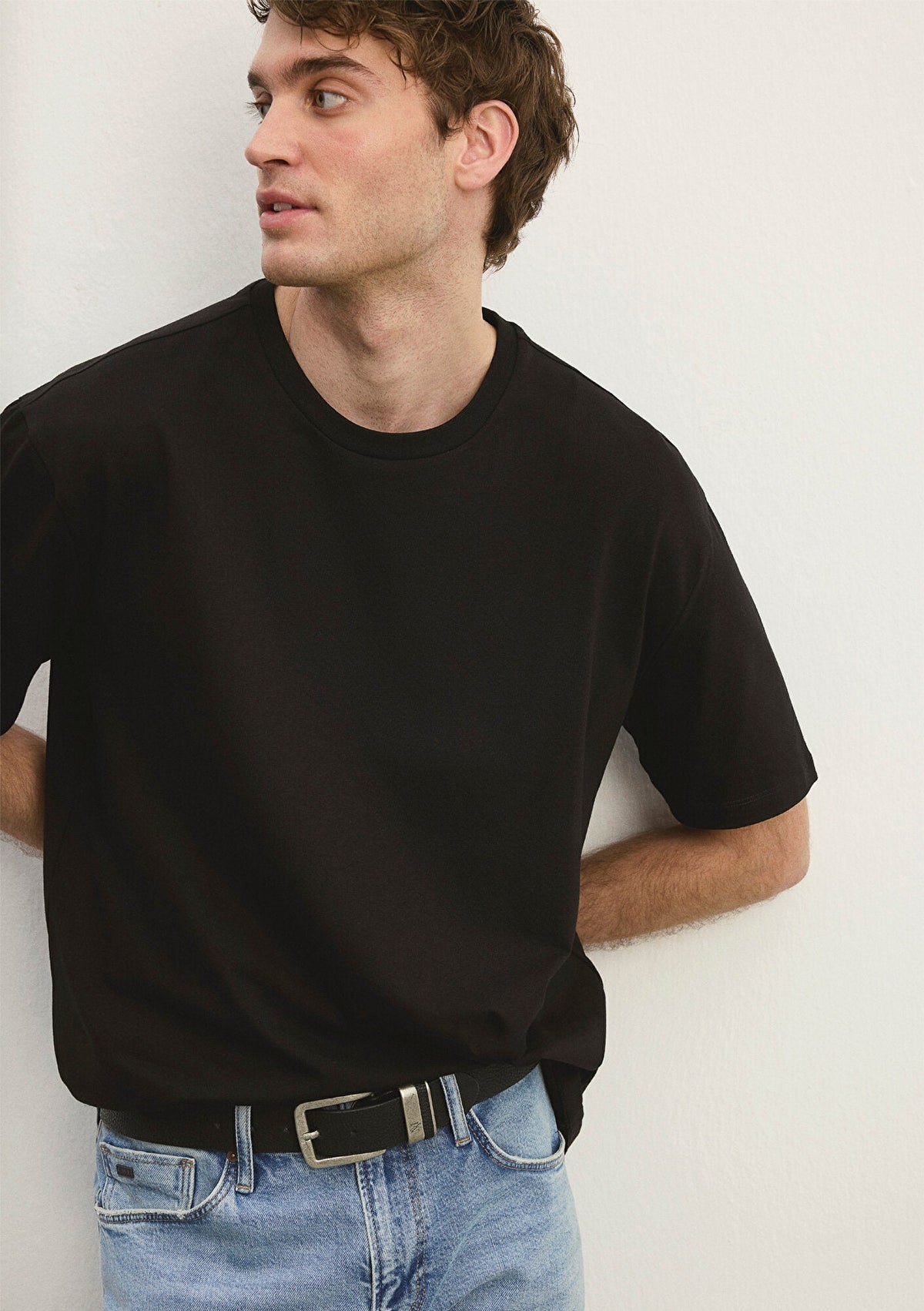 Stretch Black Basic T-Shirt