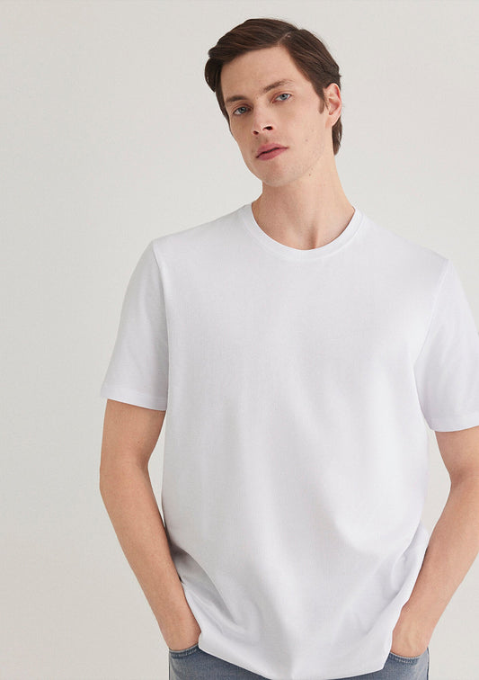 Stretch White Basic T-Shirt