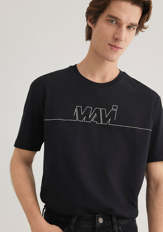 Logo Printed Black T-Shirt
