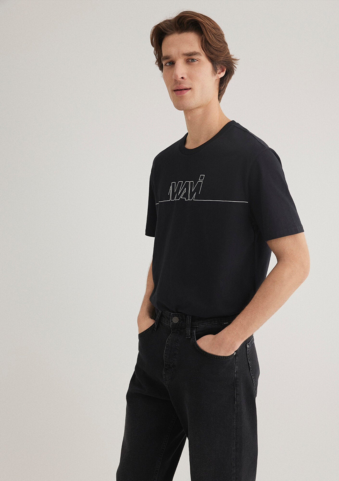 Logo Printed Black T-Shirt