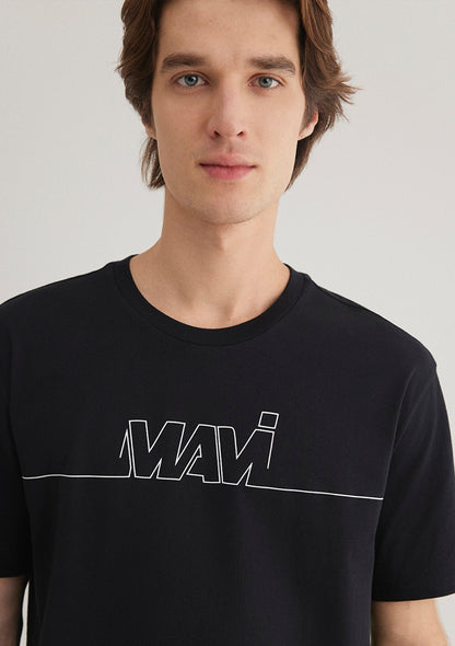 Logo Printed Black T-Shirt
