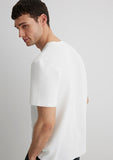 Textured White Basic T-Shirt