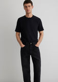 Textured Black Basic T-Shirt