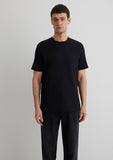 Textured Black Basic T-Shirt