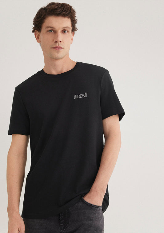 Mavi Logo Printed Black T-Shirt