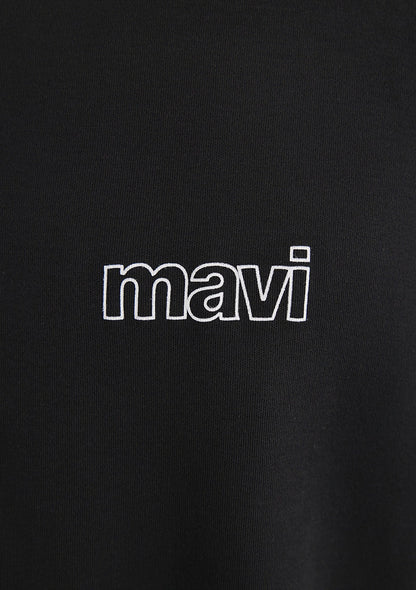 Mavi Logo Printed Black T-Shirt
