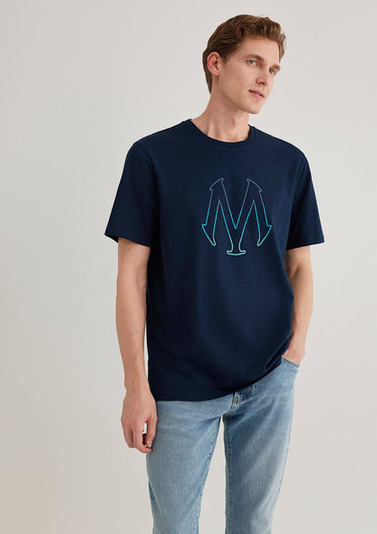 Mavi Logo Printed Navy T-Shirt