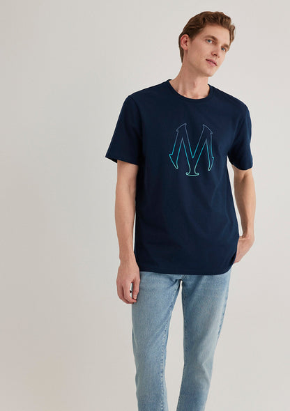 Mavi Logo Printed Navy T-Shirt