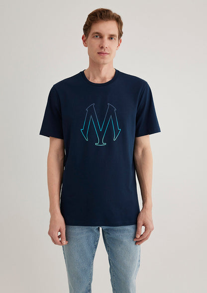 Mavi Logo Printed Navy T-Shirt