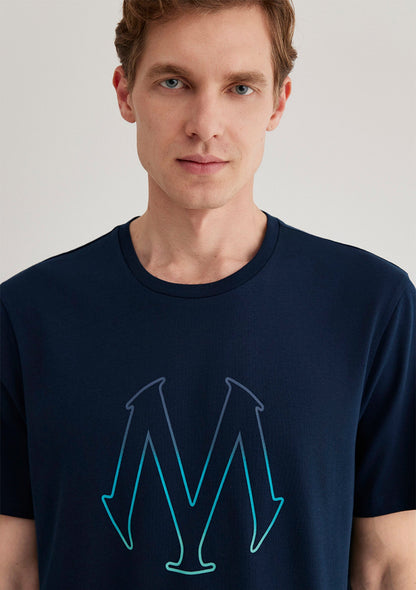 Mavi Logo Printed Navy T-Shirt