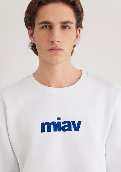 Miav Printed White Sweatshirt