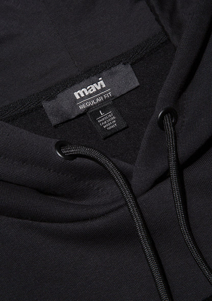 Mavi Logo Printed Hooded Black Sweatshirt
