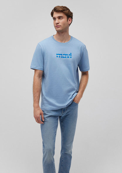 Mavi Logo Printed Blue Tee