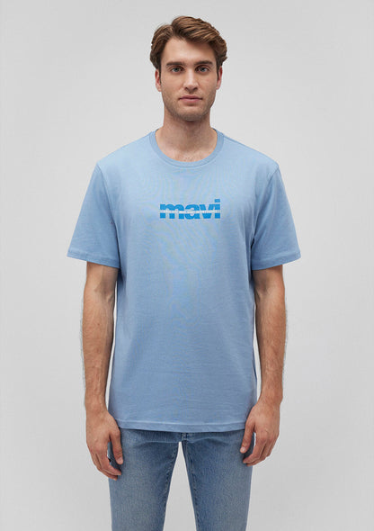 Mavi Logo Printed Blue Tee