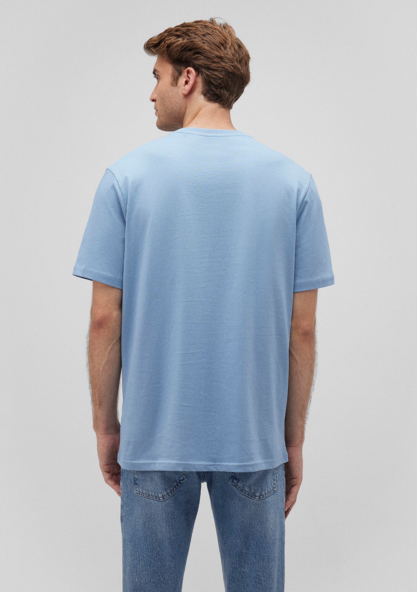 Mavi Logo Printed Blue Tee