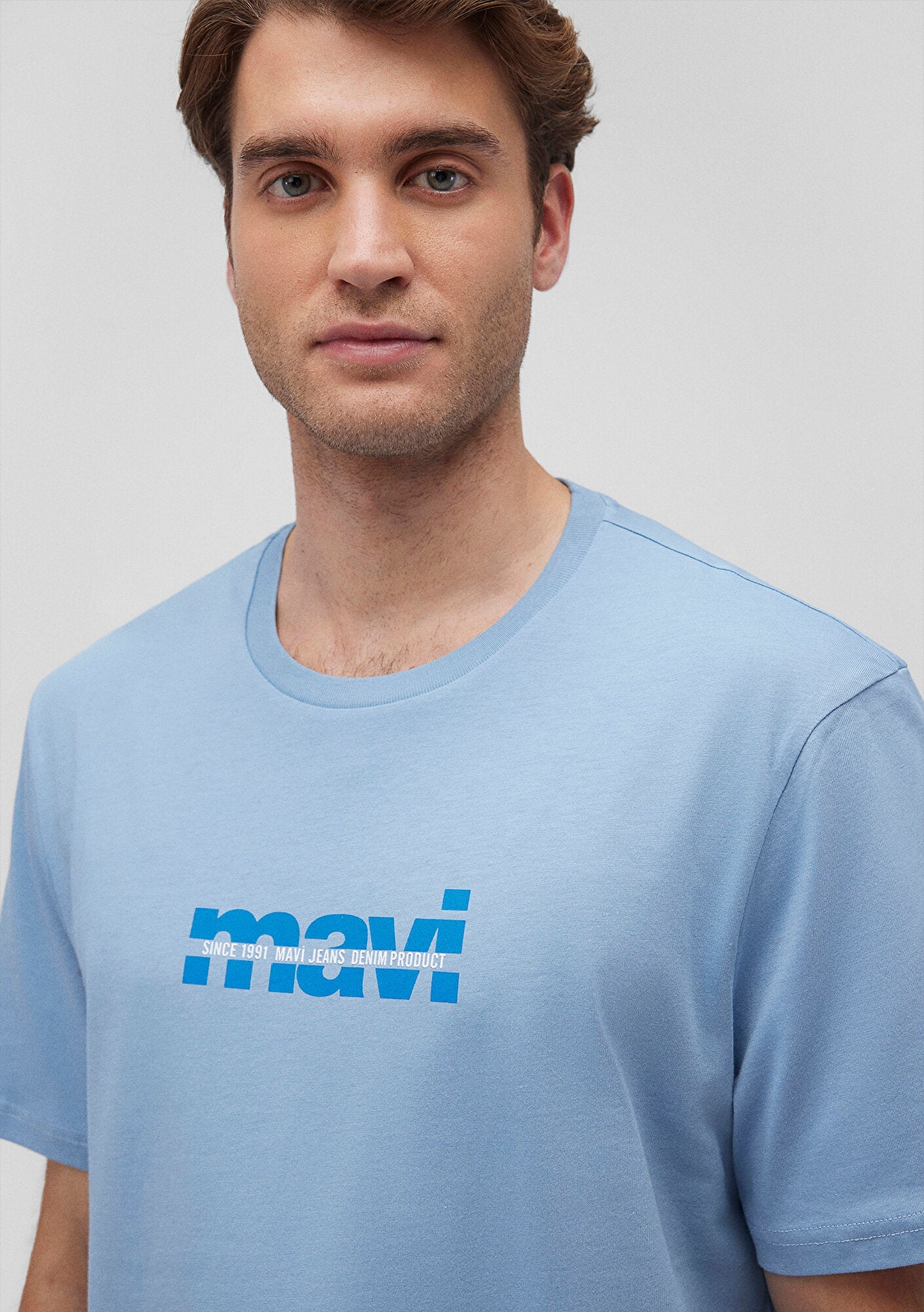 Mavi Logo Printed Blue Tee