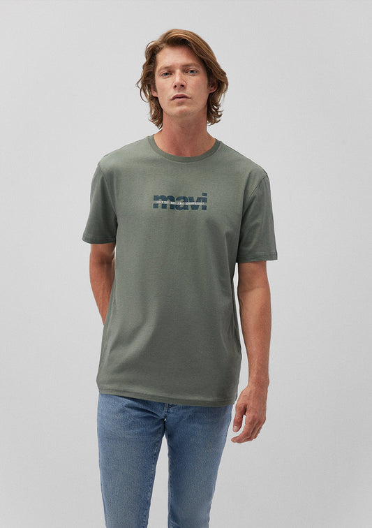 Mavi Logo Printed Khaki T-Shirt