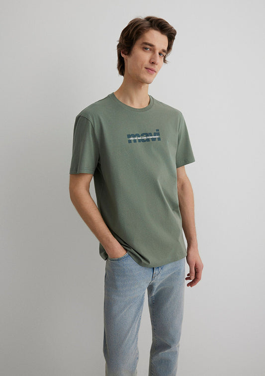 Mavi Logo Printed Khaki T-Shirt