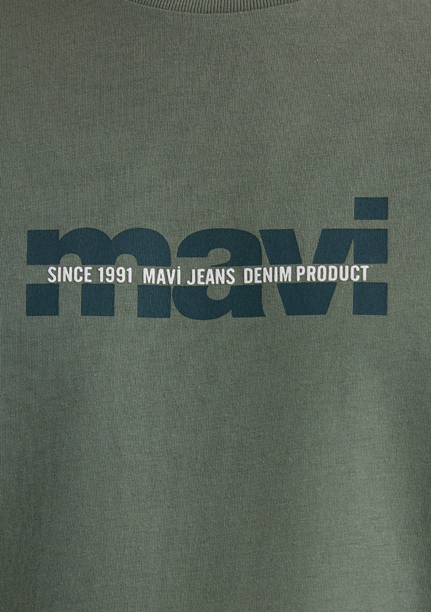 Mavi Logo Printed Khaki T-Shirt