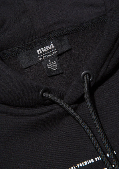 Mavi Logo Printed Black Sweatshirt