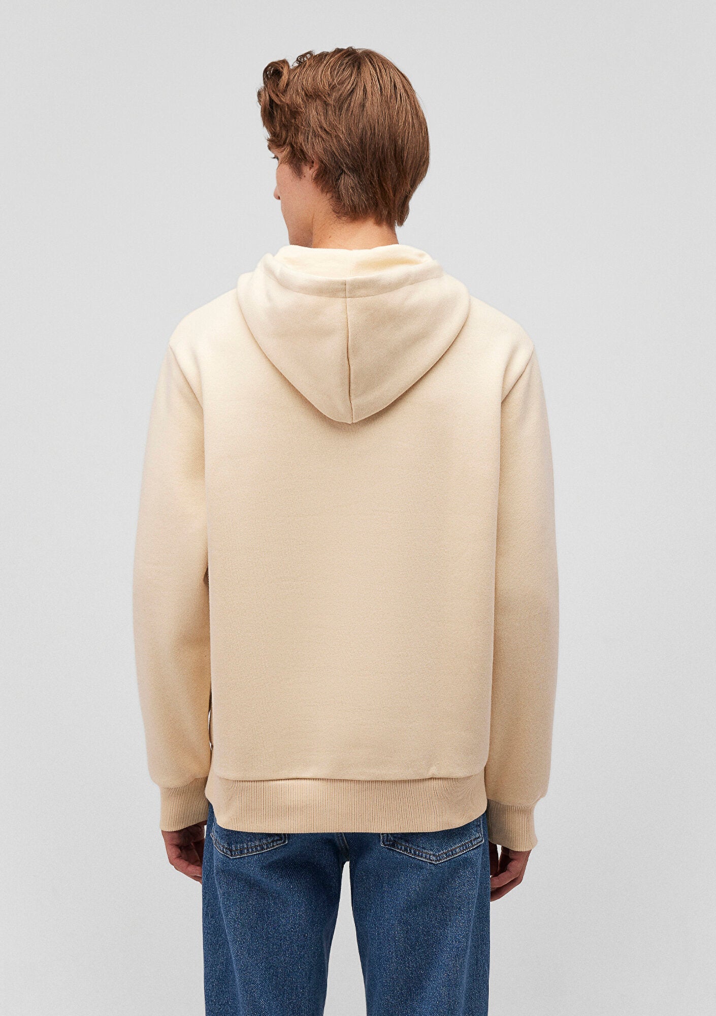 Mavi Logo Printed Hooded Beige Sweatshirt