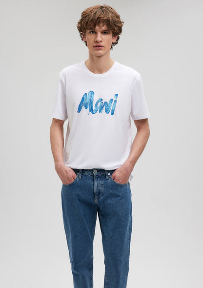 Mavi Logo Printed White T-Shirt
