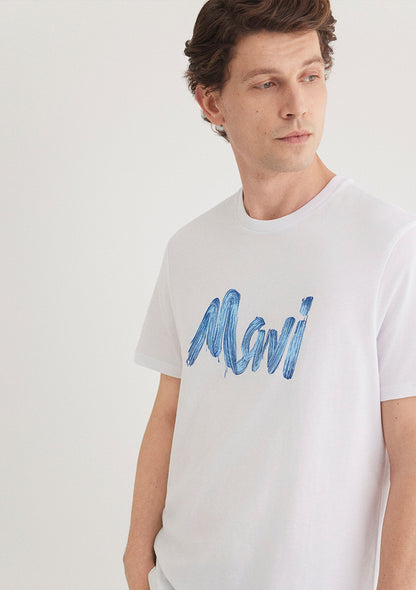 Mavi Logo Printed White T-Shirt