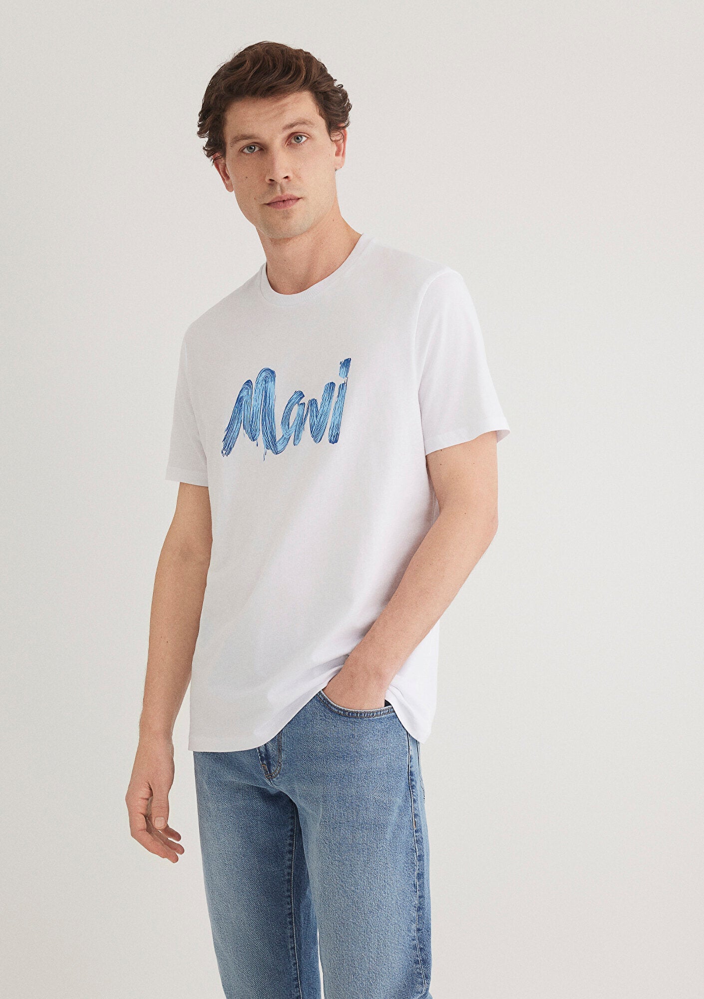 Mavi Logo Printed White T-Shirt