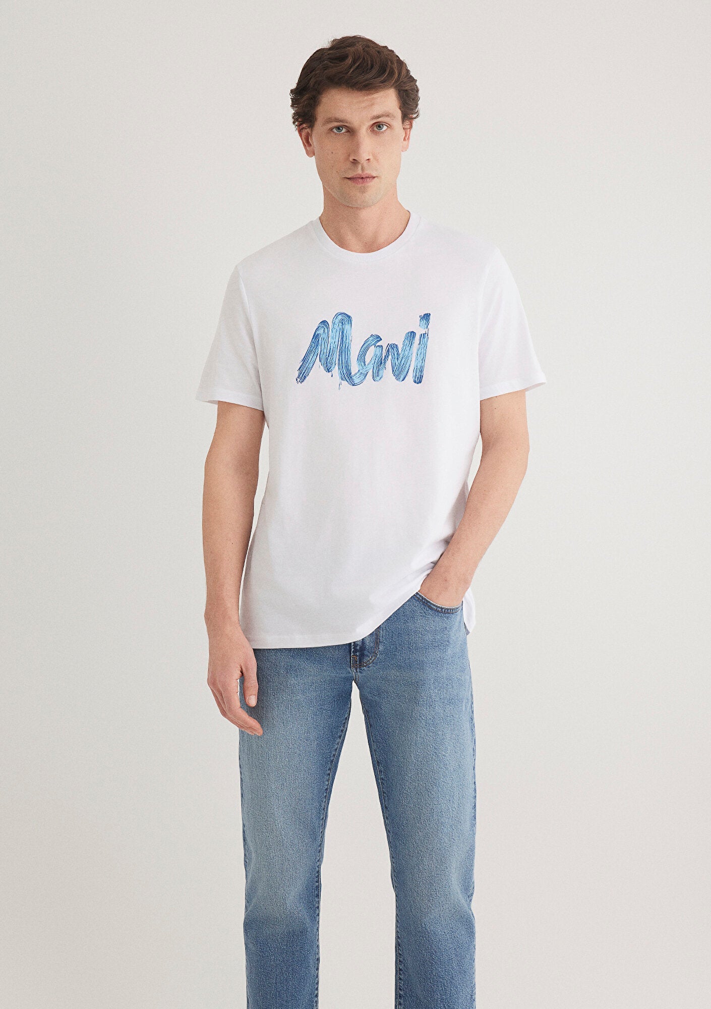 Mavi Logo Printed White T-Shirt