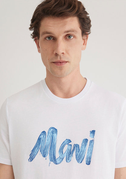 Mavi Logo Printed White T-Shirt