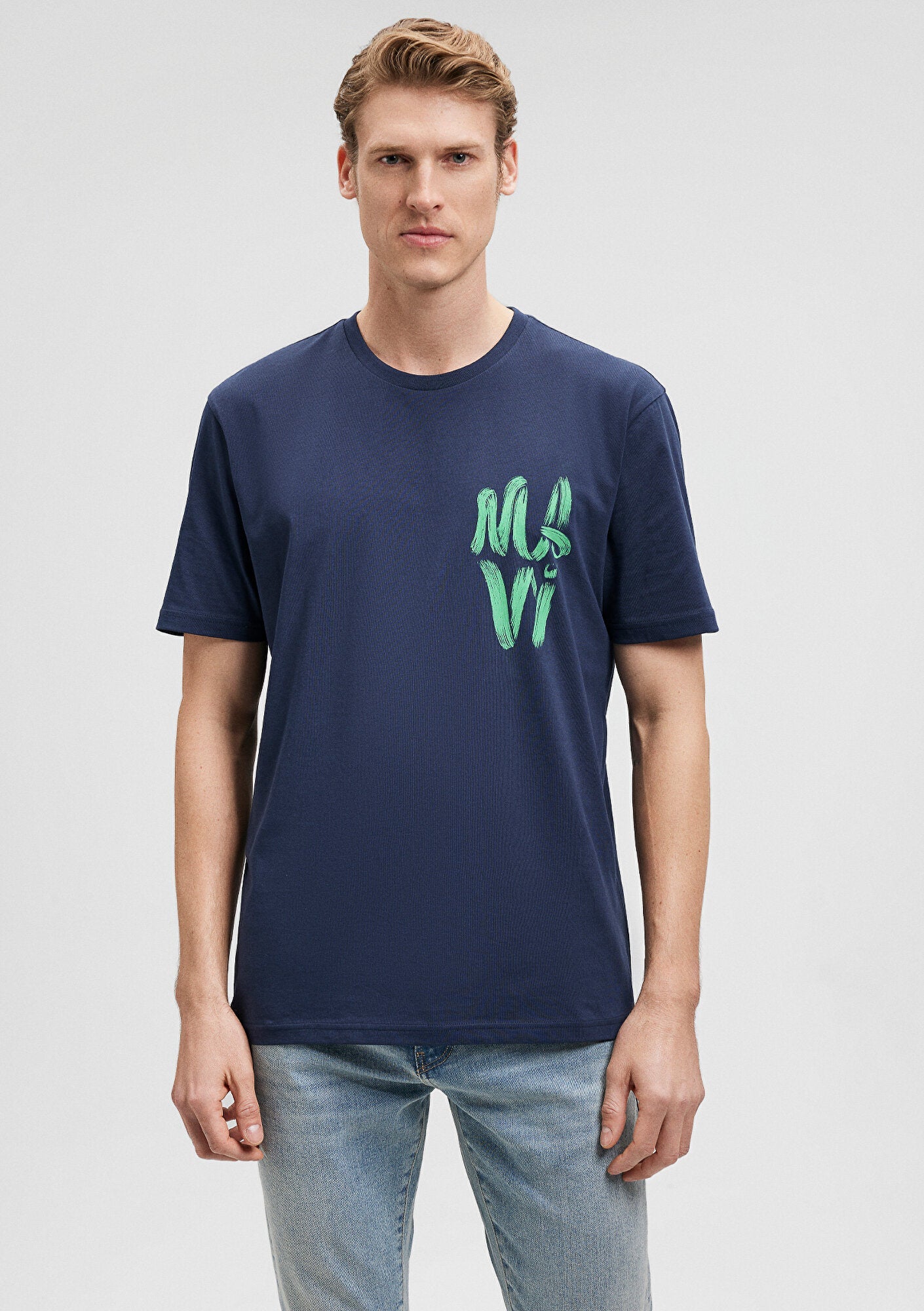 Mavi Logo Printed Navy T-Shirt