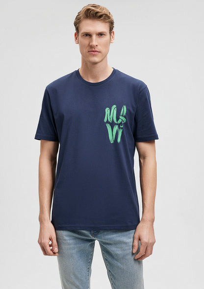 Mavi Logo Printed Navy T-Shirt