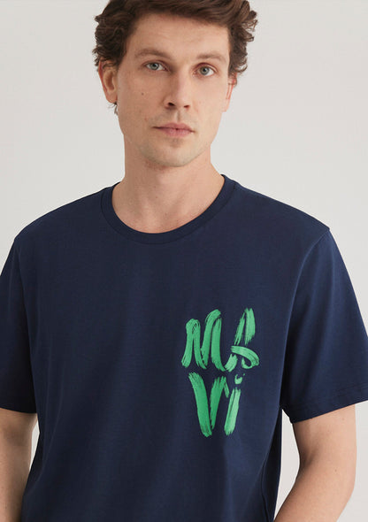 Mavi Logo Printed Navy T-Shirt