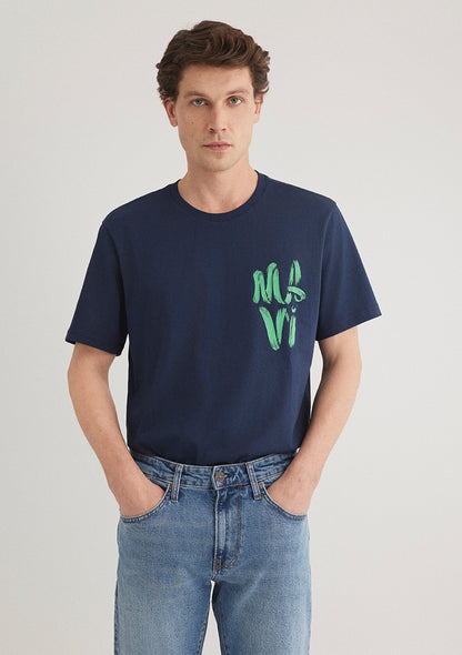 Mavi Logo Printed Navy T-Shirt