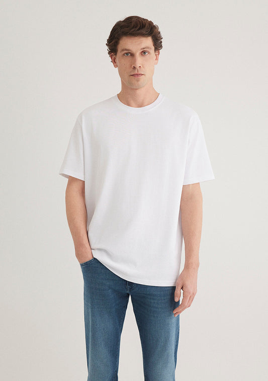 Crew Neck White Basic T-Shirt