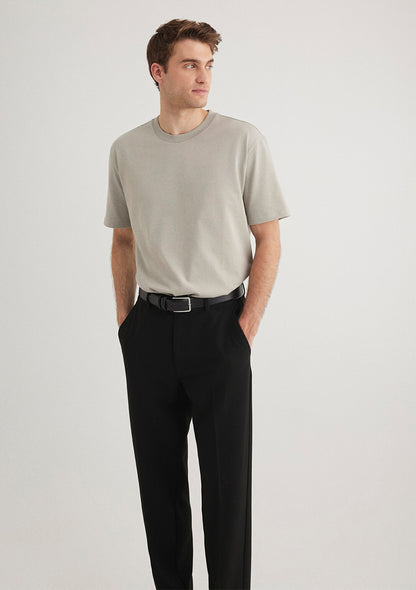 Crew Neck Basic Gray T-Shirt
