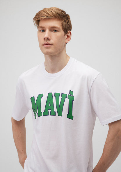 Mavi Logo Printed White T-Shirt
