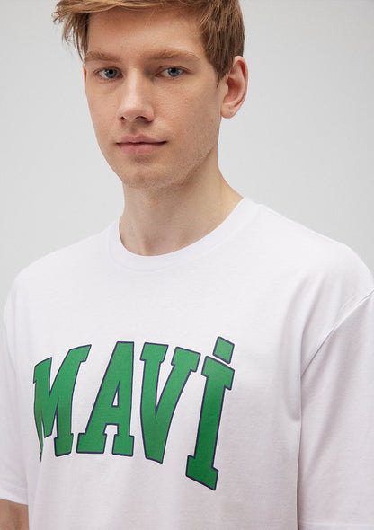 Mavi Logo Printed White T-Shirt