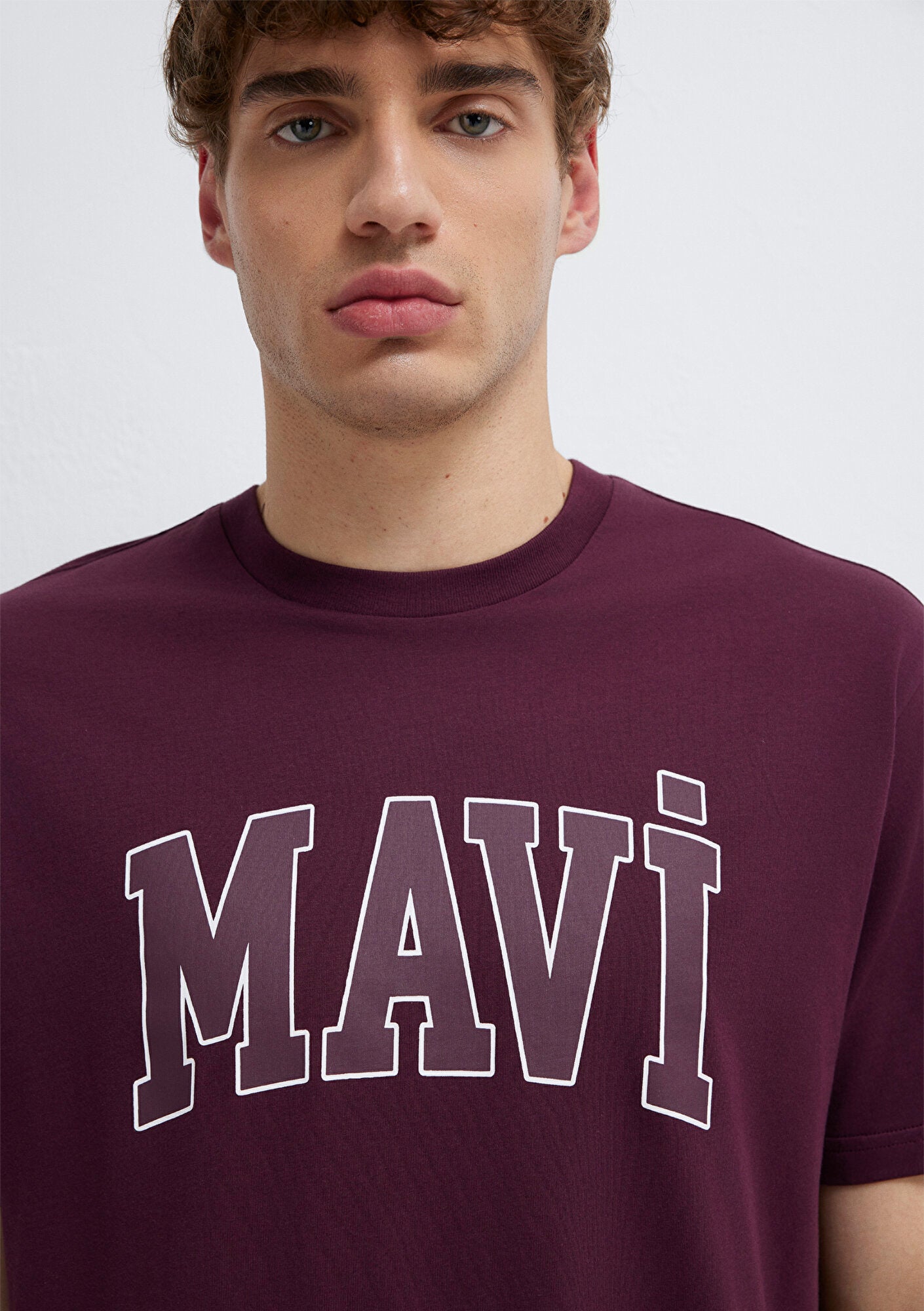 Mavi Logo Printed Burgundy T-Shirt