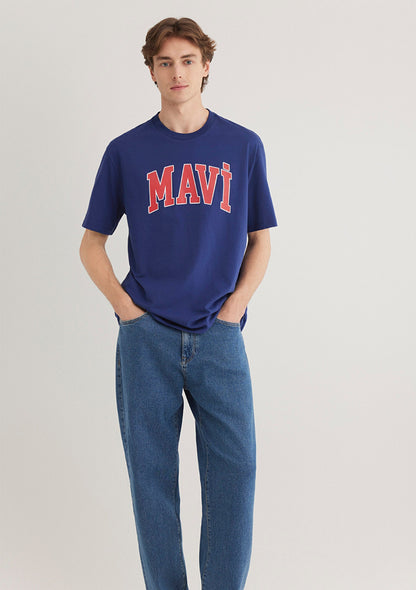 Mavi Logo Printed Navy T-Shirt