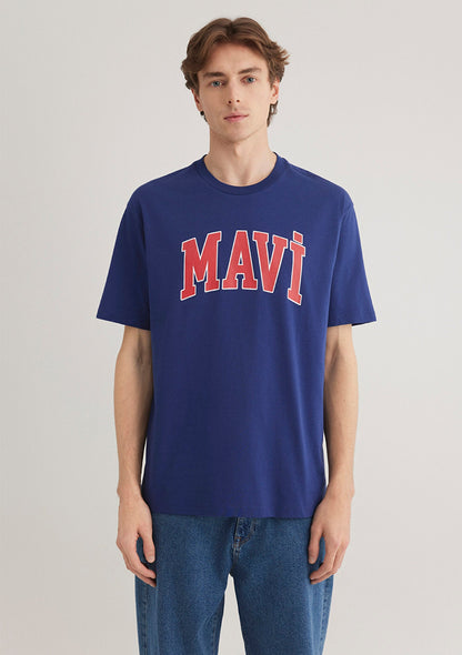 Mavi Logo Printed Navy T-Shirt