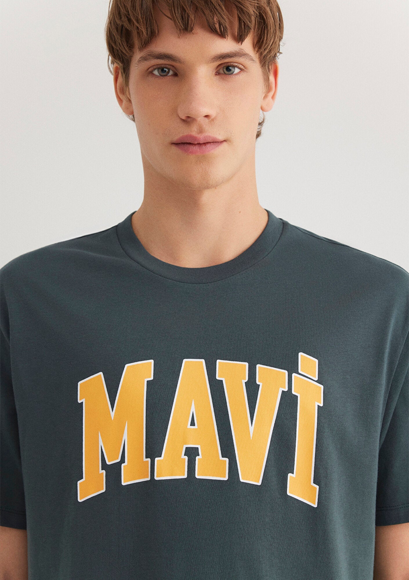 Blue Logo Printed Green T-Shirt