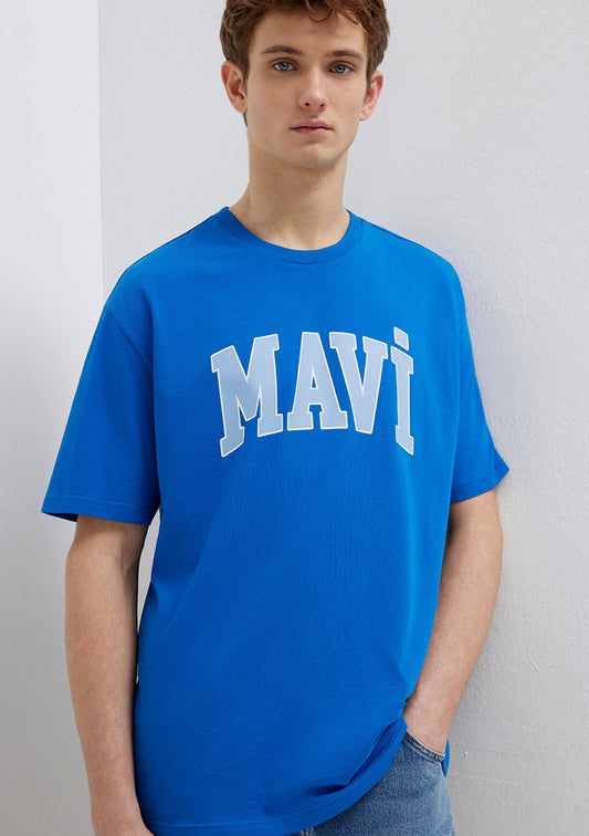 Mavi Logo Printed Blue T-Shirt