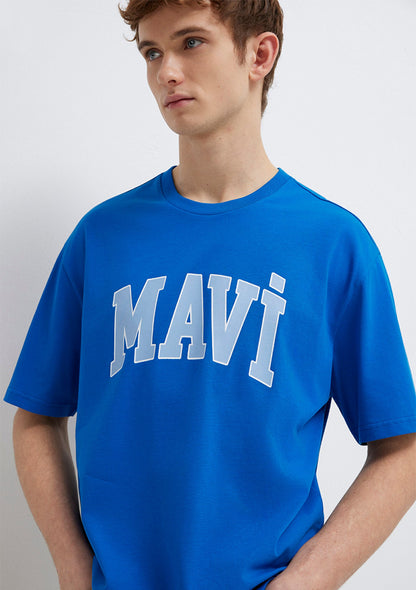 Mavi Logo Printed Blue T-Shirt