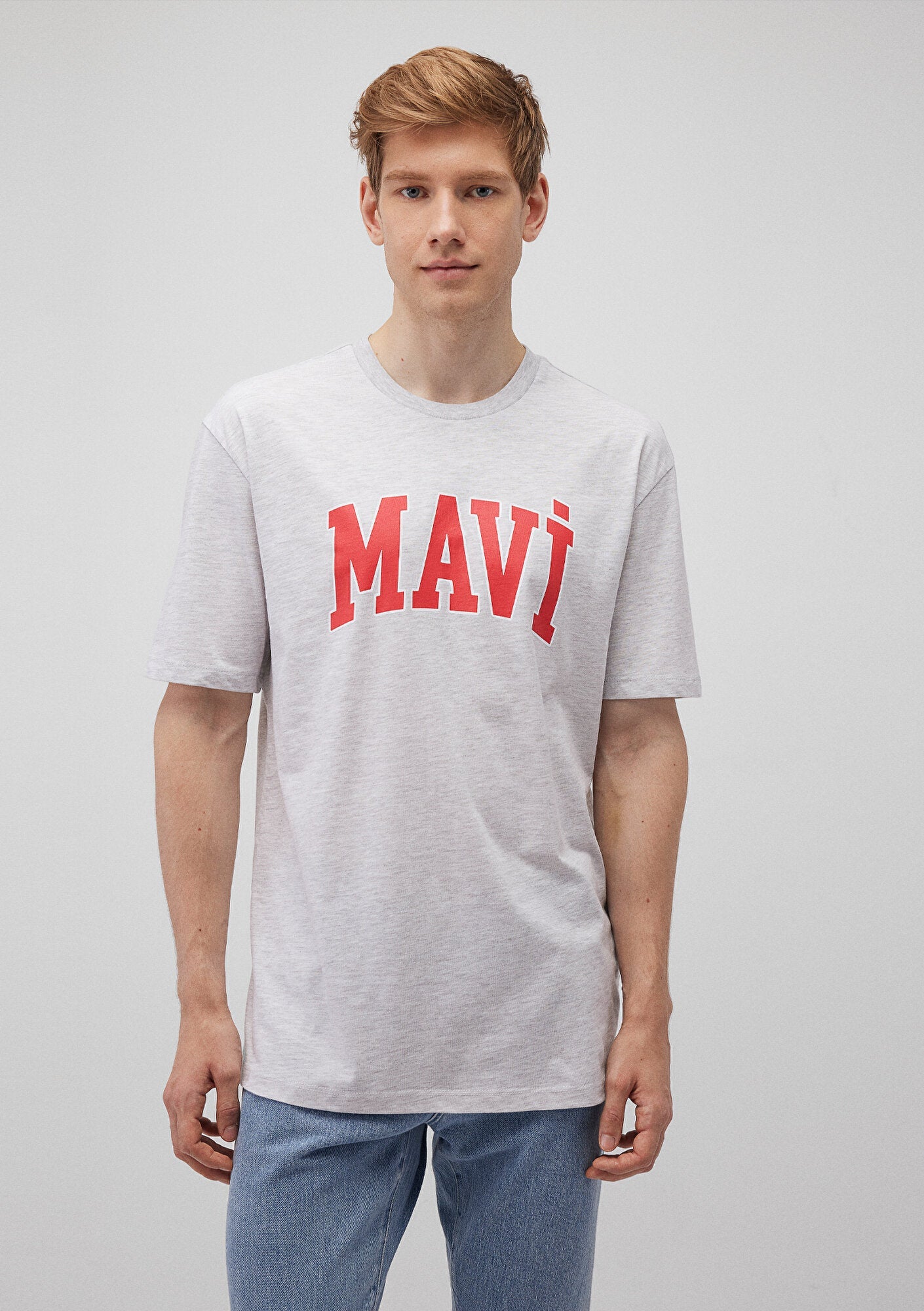 Mavi Logo Printed Grey T-Shirt