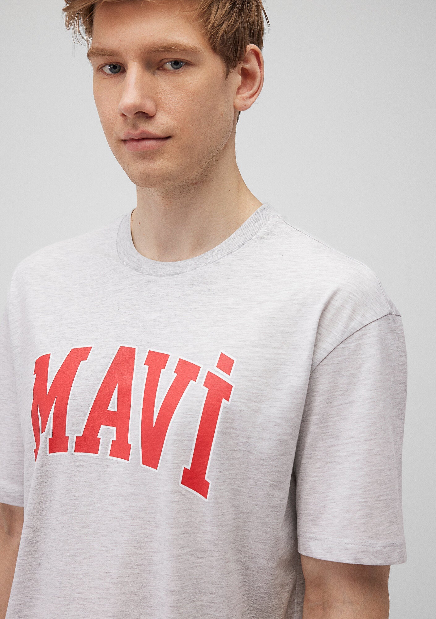 Mavi Logo Printed Grey T-Shirt