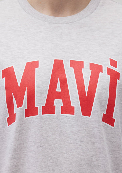 Mavi Logo Printed Grey T-Shirt
