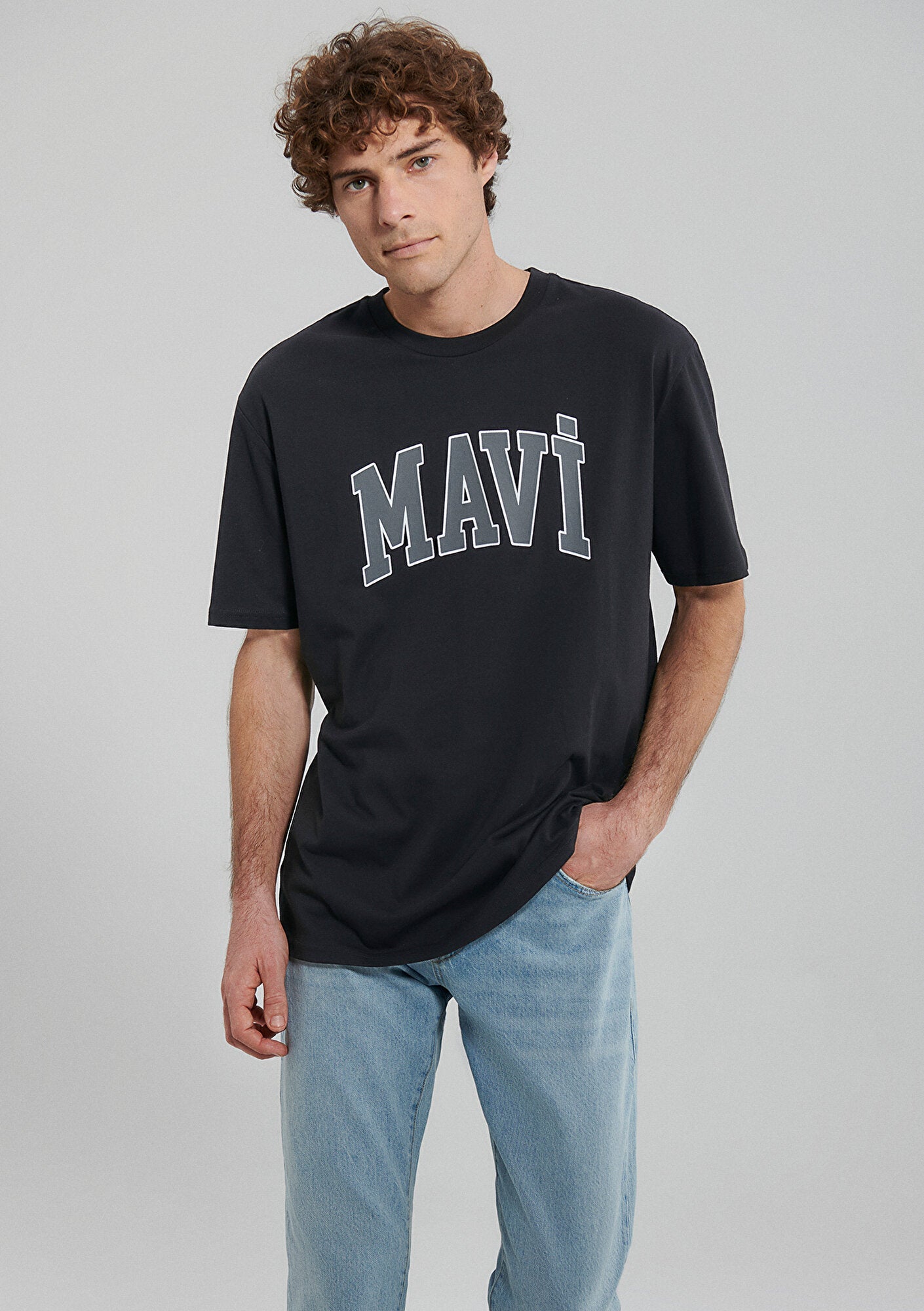 Mavi Logo Printed Black T-Shirt