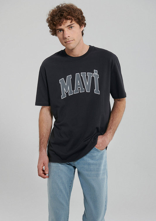 Mavi Logo Printed Black T-Shirt