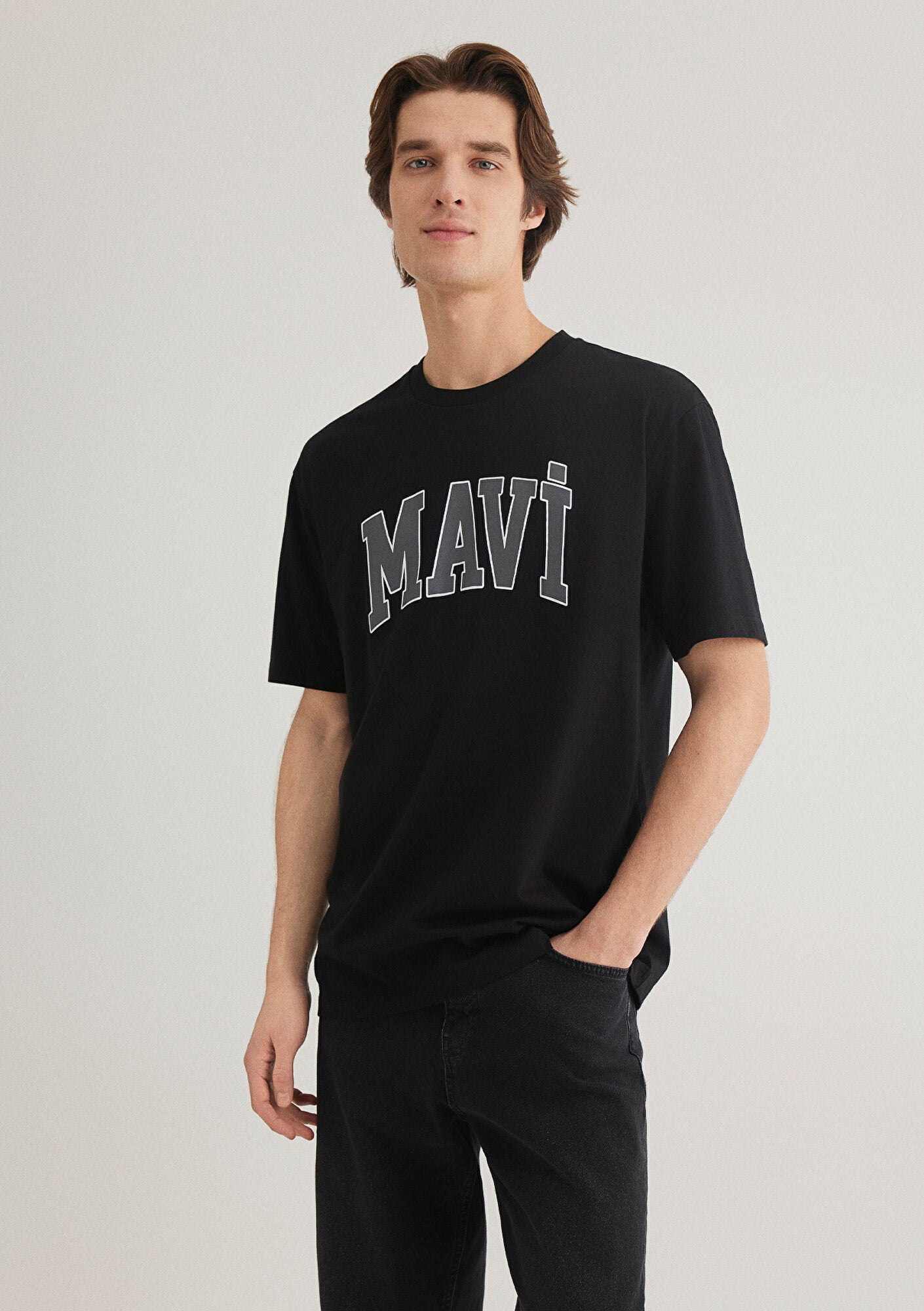Mavi Logo Printed Black T-Shirt